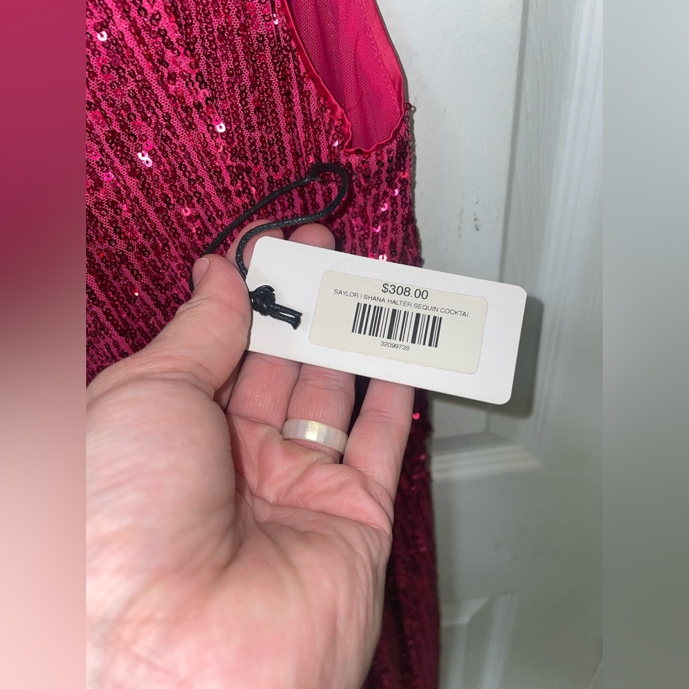 Saylor Dress Size XS XSmall Sequin Pink Halter Party Cocktail New NWT Prom Read - Picture 8 of 13